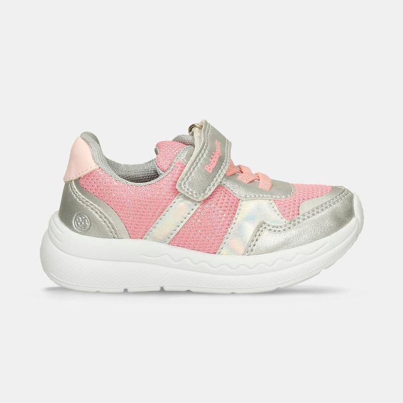 BUBBLE GUMMERS - Tenis Infantil Para Niña Bubblegummers Plateado-Fucsia Romanella