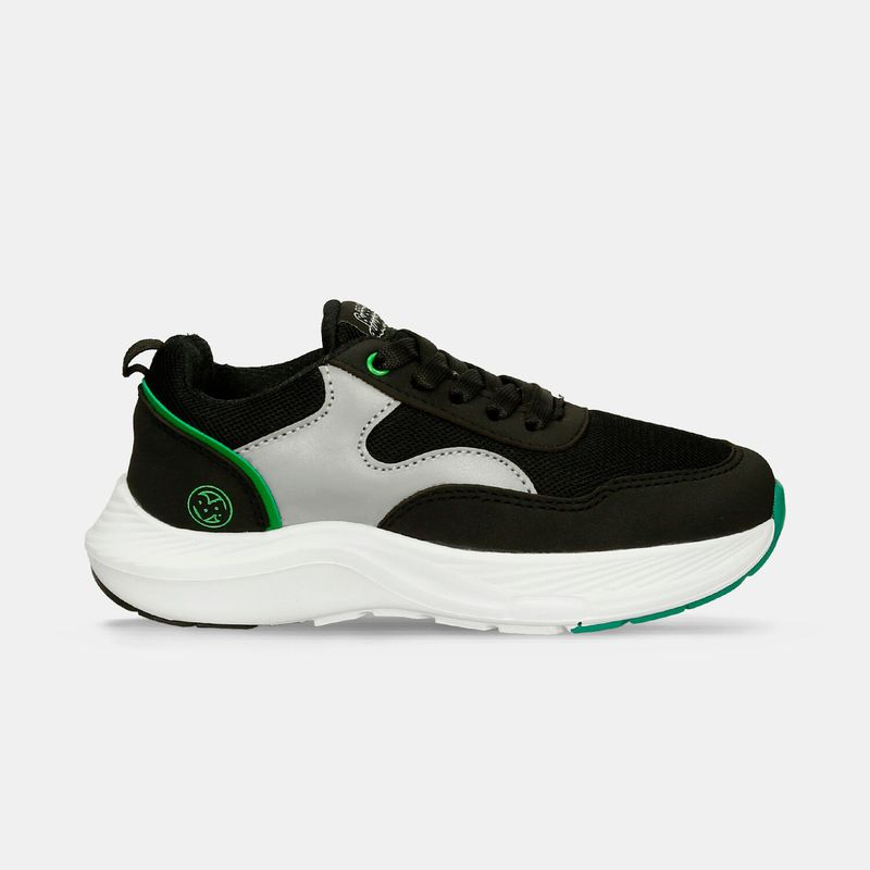 BUBBLE GUMMERS - Tenis Junior Para Niño Bubblegummers Negro-Verde Ramirito