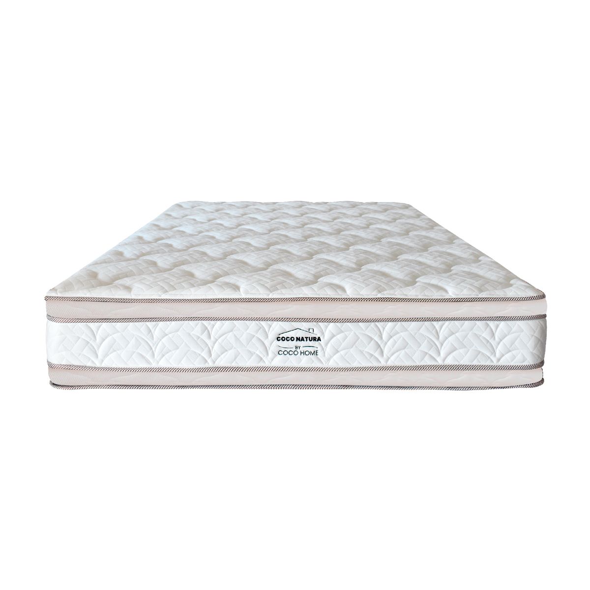 COCO HOME - Colchón Queen Firmeza Media Ortopédico Resortado Doble Pillow Euro Coco Natura 160190.