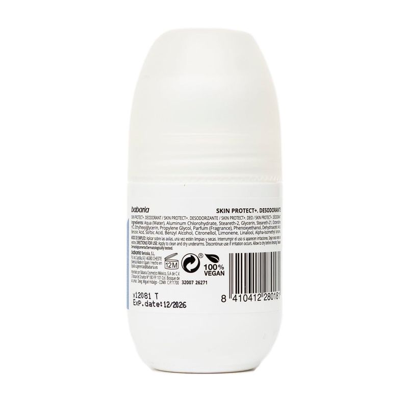 BABARIA - Desodorante Babaria Skin Protect+ Roll On X 50Ml