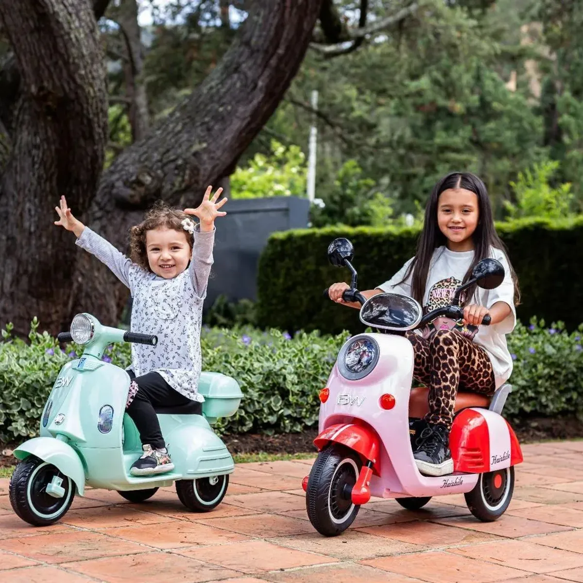 PRINSEL - Moto eléctrica para niños desde 3 años 6V Little Italy rosada EM9688P BW Wheels By Prinsel