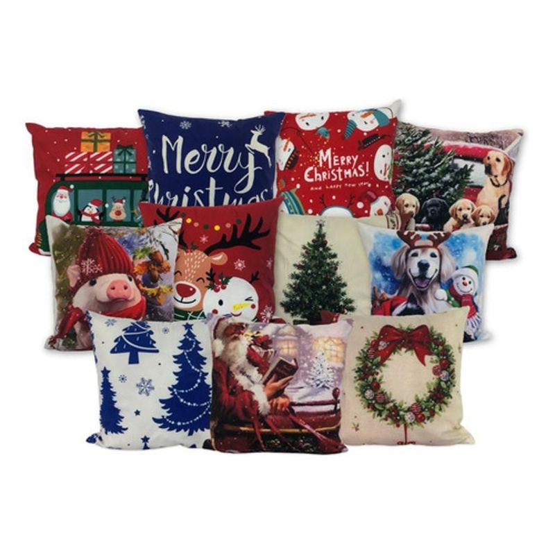 DIMATEX LEON - Cojín Navideño Decoración Navidad + Relleno 45x45cm Carrito