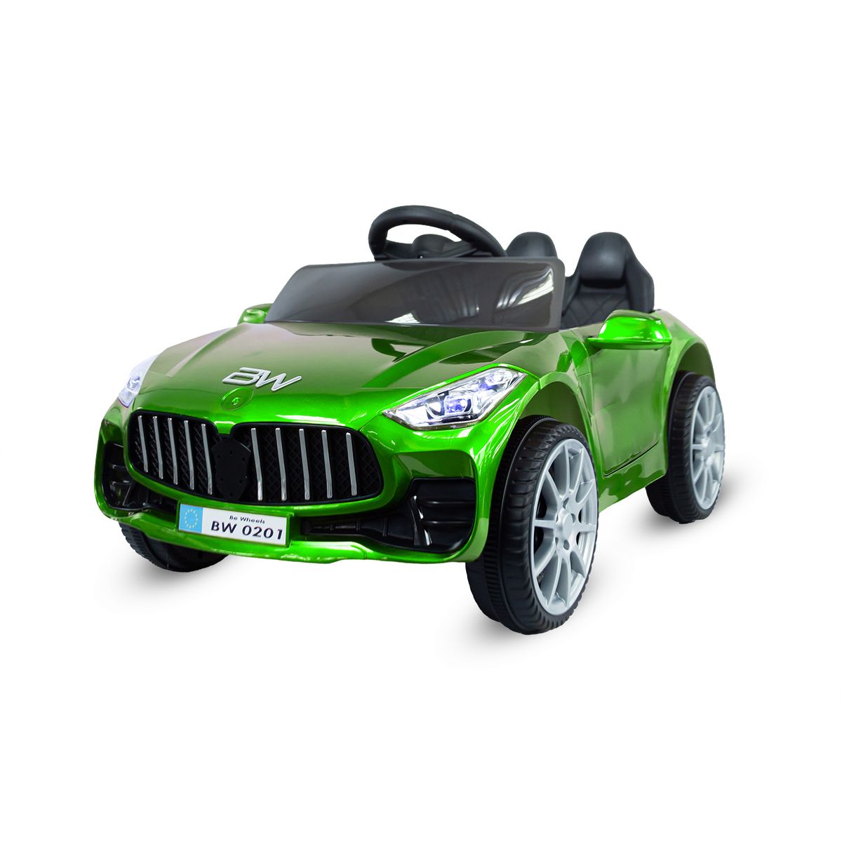PRINSEL - Carro electrico Niños Montable  Metalizado Verde 6V