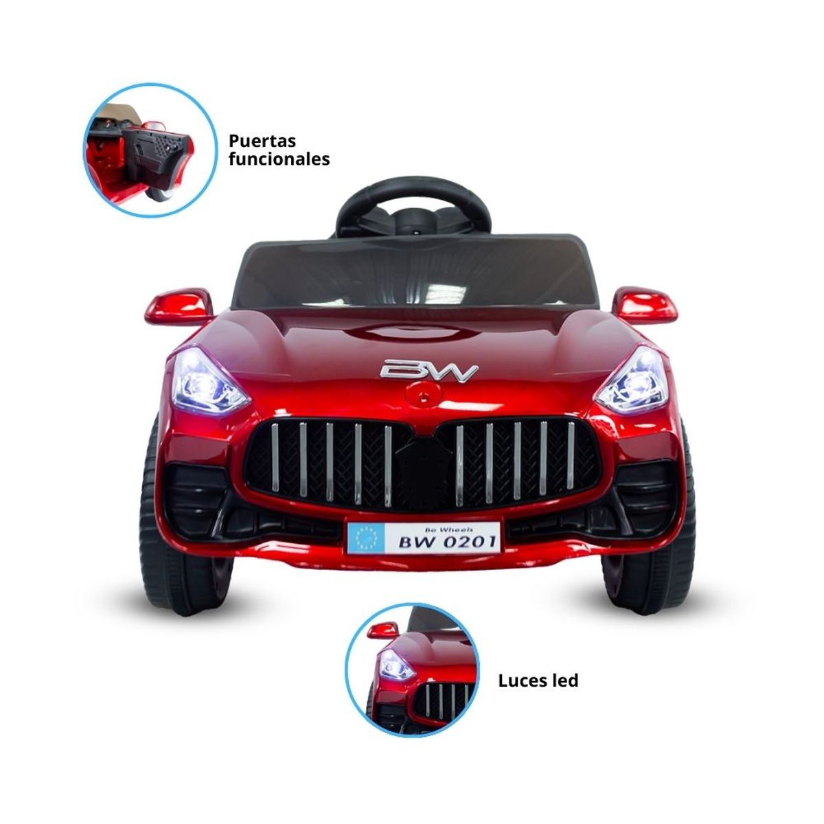 PRINSEL - Carro electrico Niño Montable Sport Metalizado Rojo 6V