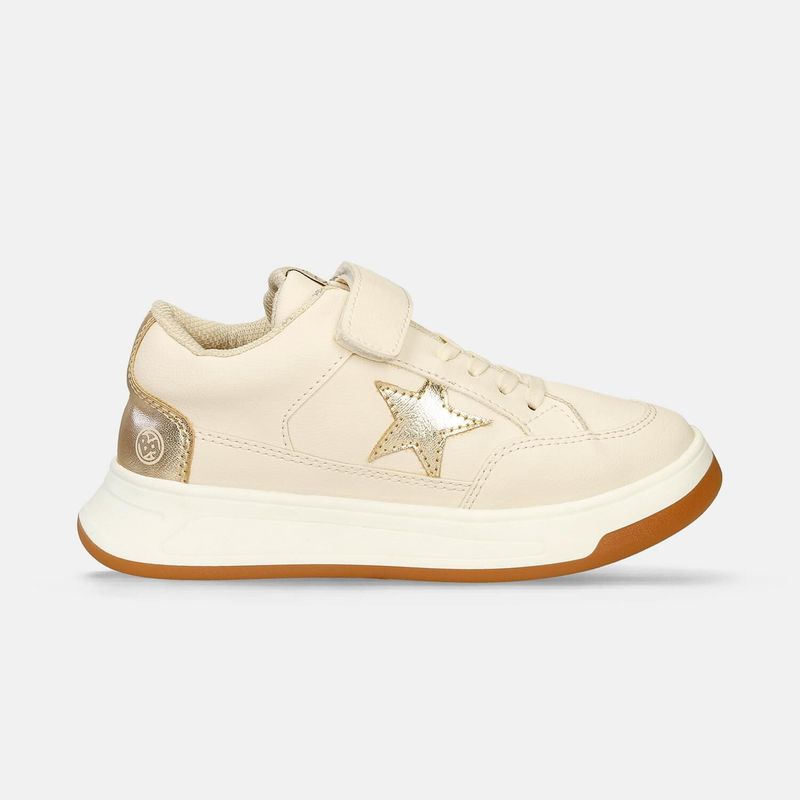 BUBBLE GUMMERS - Tenis Infantil Para Niña Bubblegummers Beige-Dorado Susan