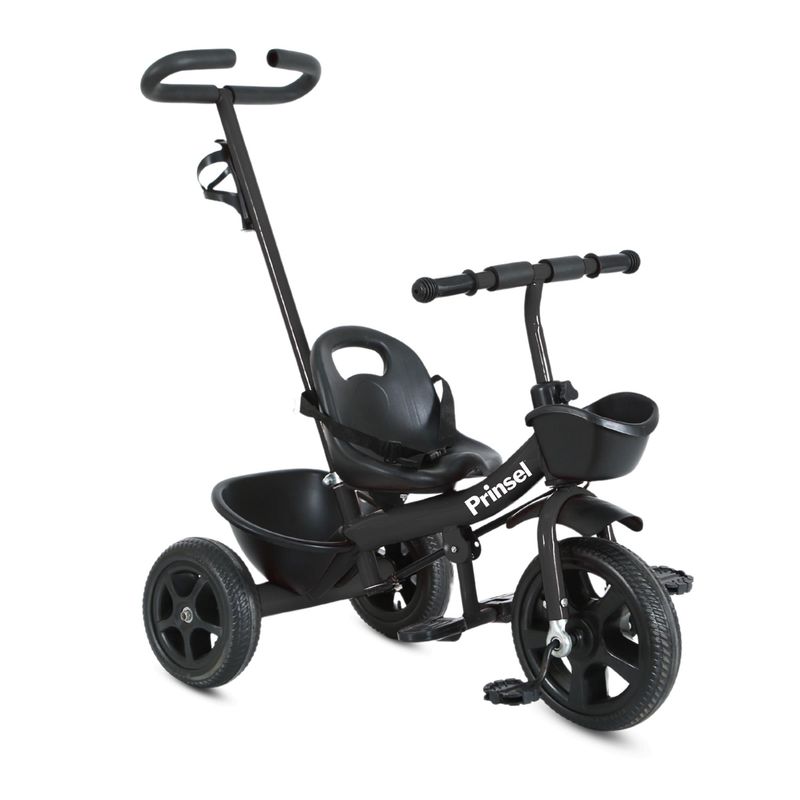 PRINSEL - Triciclo Cool Kids Negro   3 Ruedas Goma EVA, Estable y Duradero