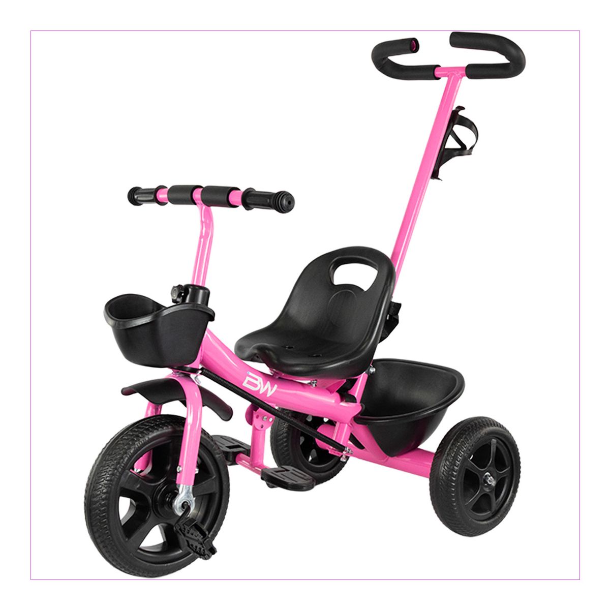PRINSEL - Triciclo Cool Kids Rosa   3 Ruedas Goma EVA, Estable y Divertido