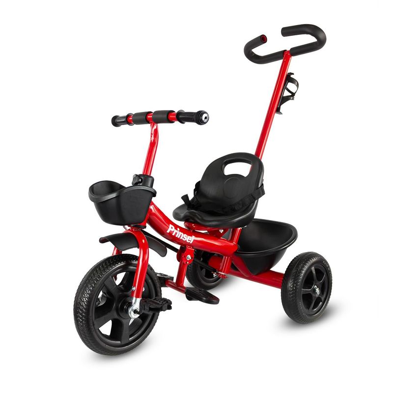 PRINSEL - Triciclo Cool Kids Rojo   3 Ruedas Goma EVA, Estable y Divertido