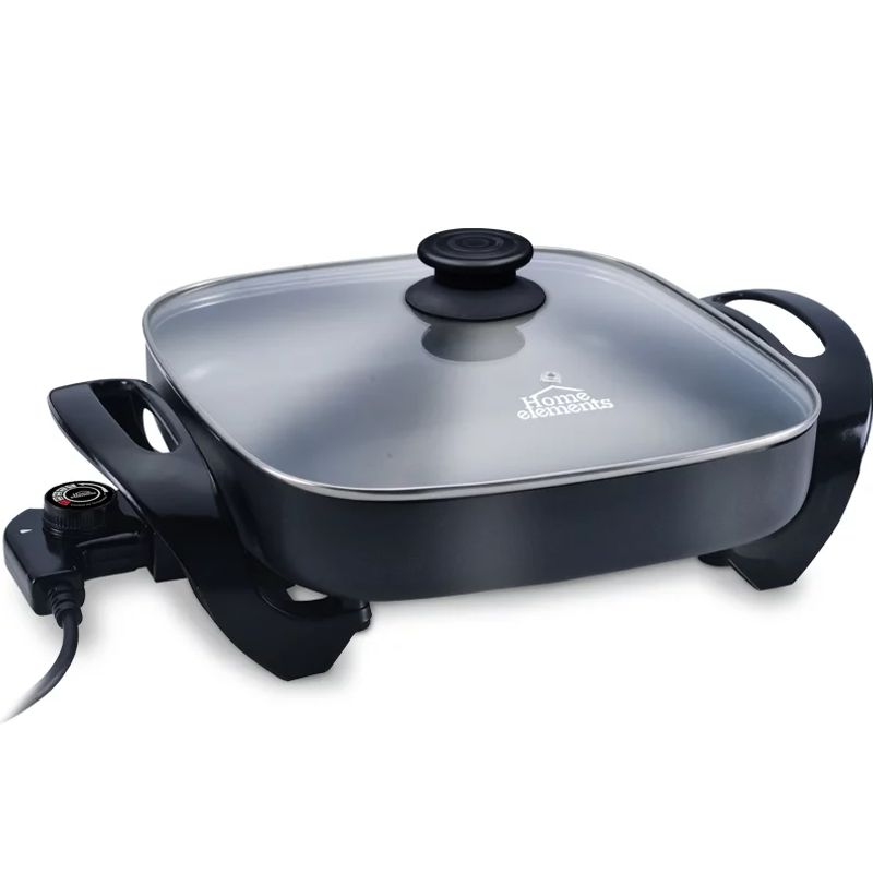 HOME ELEMENTS - Sarten Wok Electrico Cuadrado - Home Elements