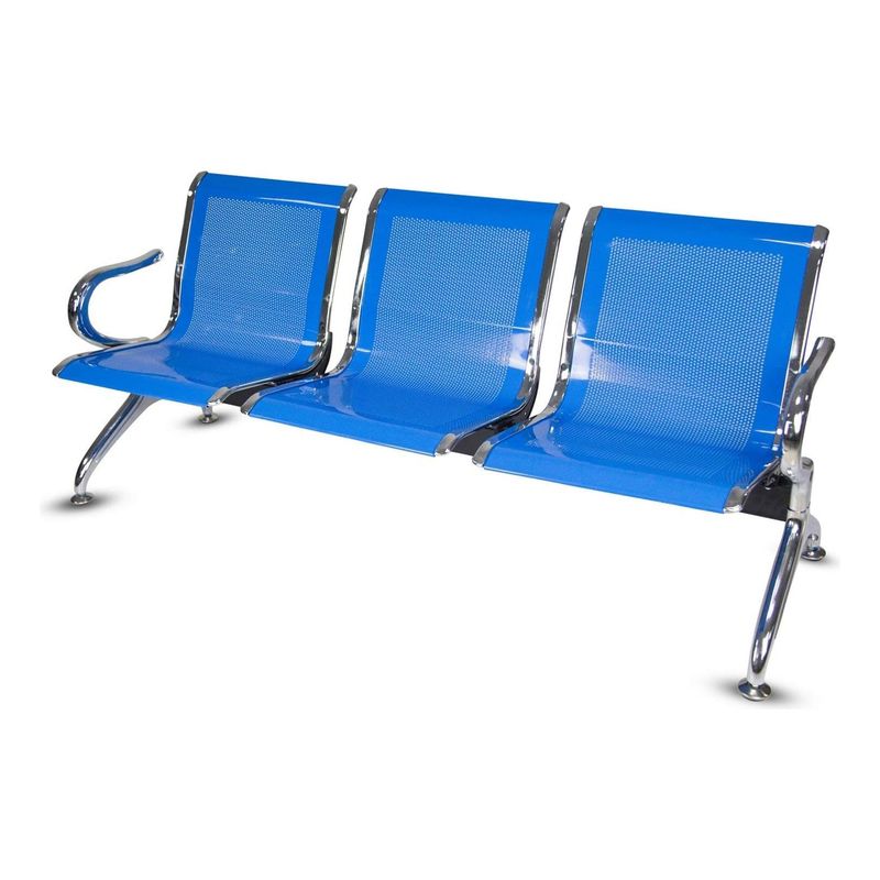 MOBLIHOUSE - Silla Tandem 3 Puestos Espera Alto Trafico Metalica Aaa