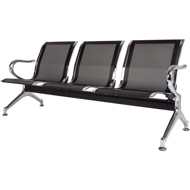 MOBLIHOUSE - Silla Tandem 3 Puestos Espera Alto Trafico Metalica Aaa