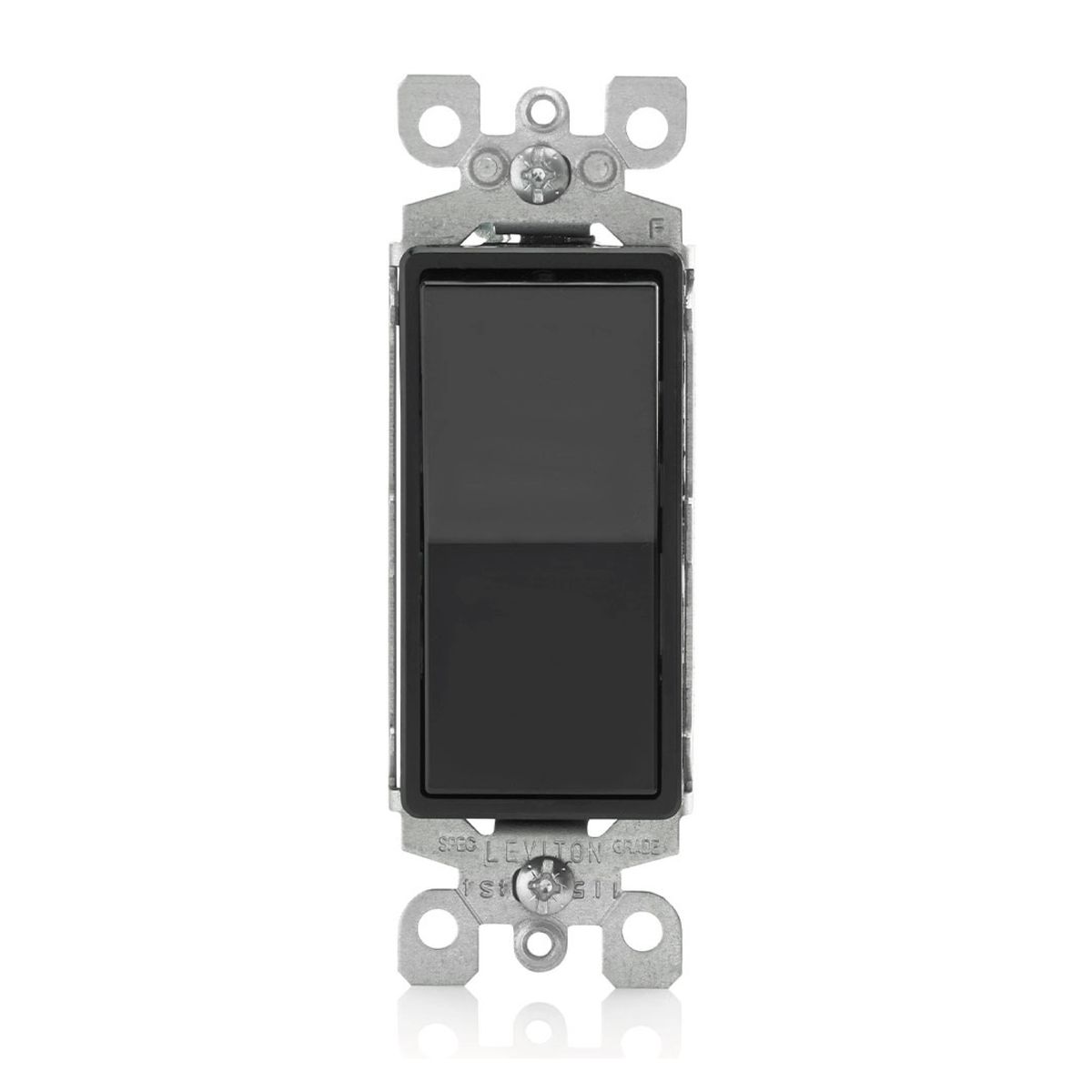 LEVITON - Interruptor sencillo Negro Leviton Decora 5601-2E