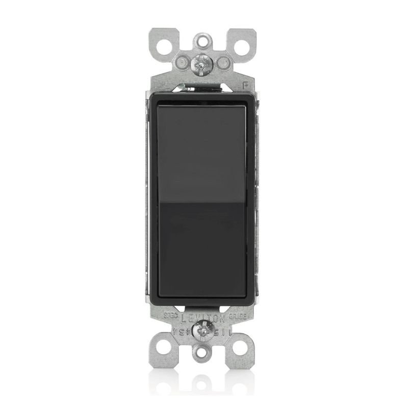 LEVITON - Interruptor sencillo Negro Leviton Decora 5601-2E