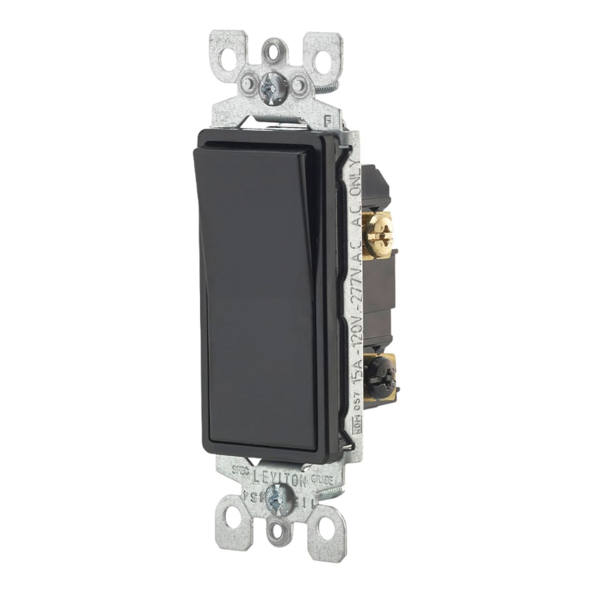 LEVITON - Interruptor sencillo Negro Leviton Decora 5601-2E