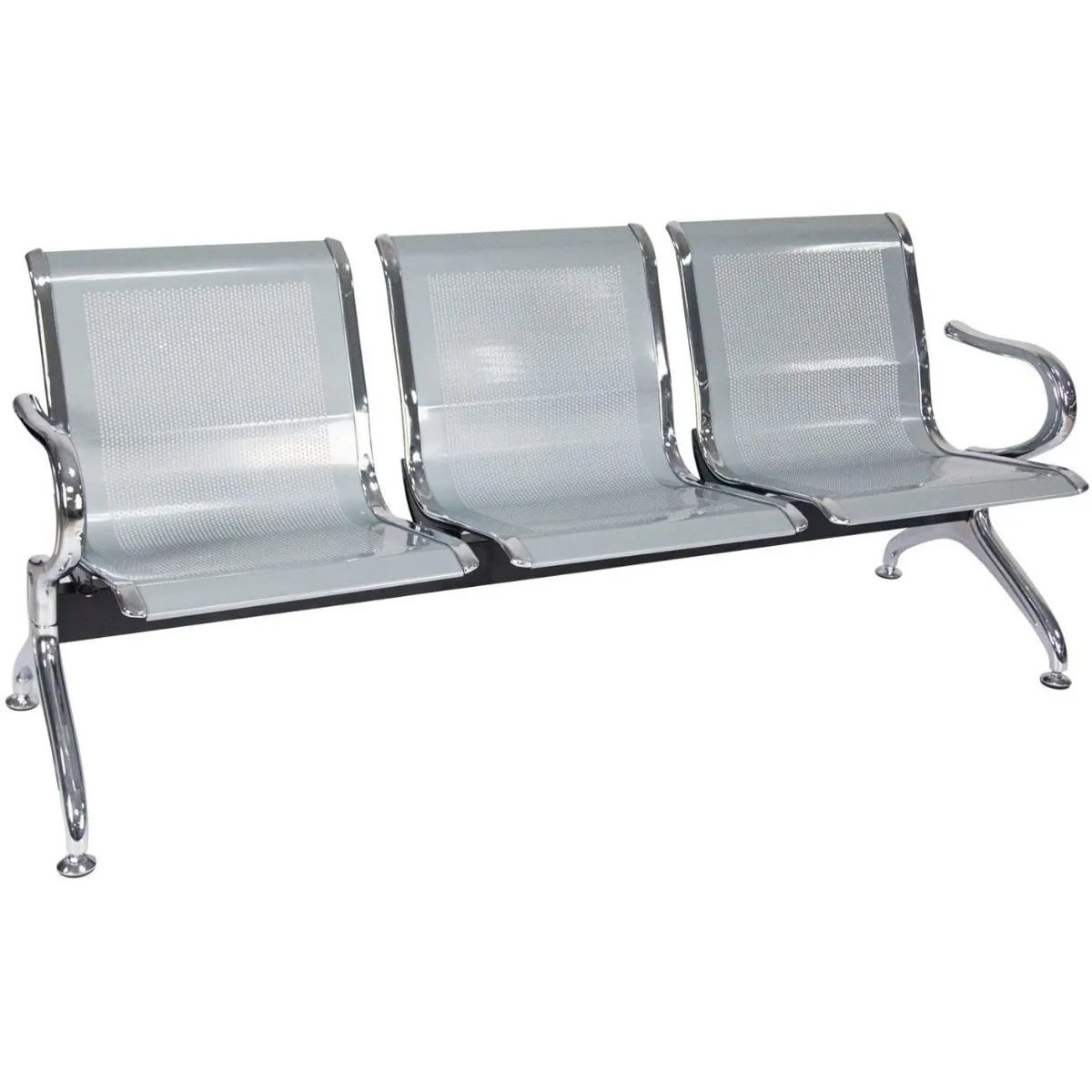 MOBLIHOUSE - Silla Tandem 3 Puestos Espera Alto Trafico Metalica Aaa