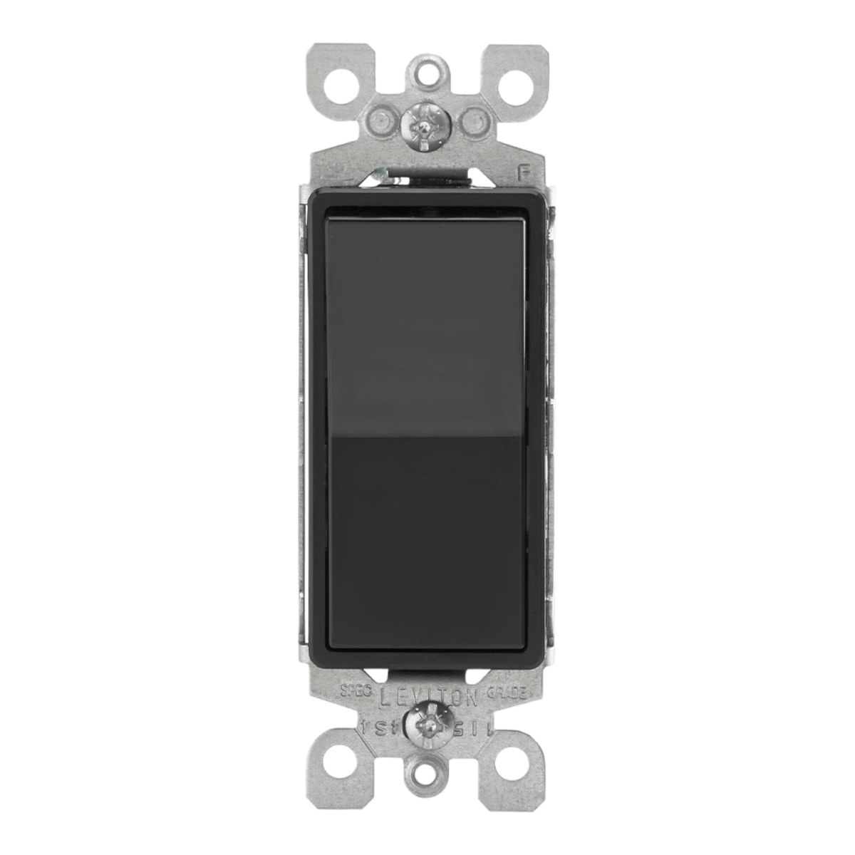 LEVITON - Interruptor Sencillo Conmutable Negro Leviton Decora5603-02E