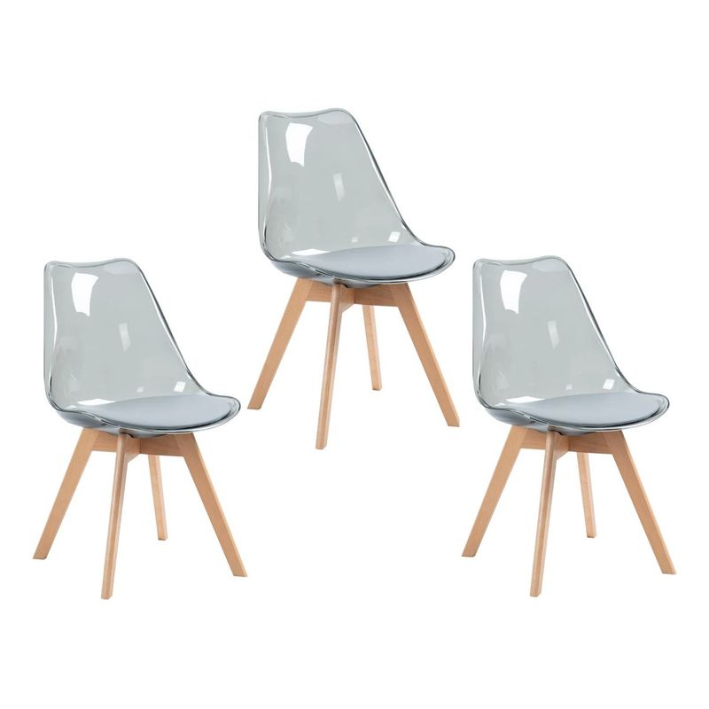 MOBLIHOUSE - Set X3 Sillas Moblihouse Eames Transparente