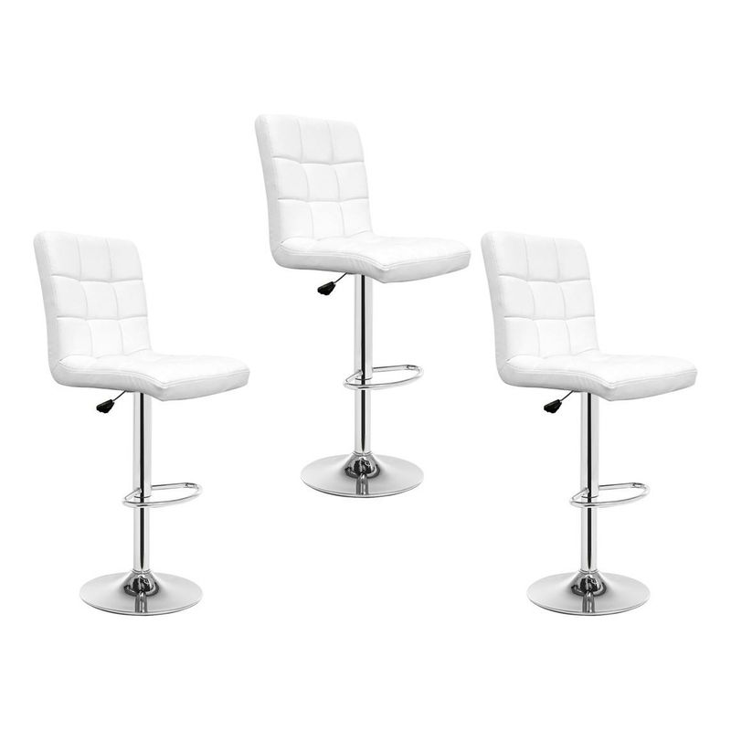 MOBLIHOUSE - Set X3 Bancos Moblihouse Modernos, Estructura Metálica, Altu