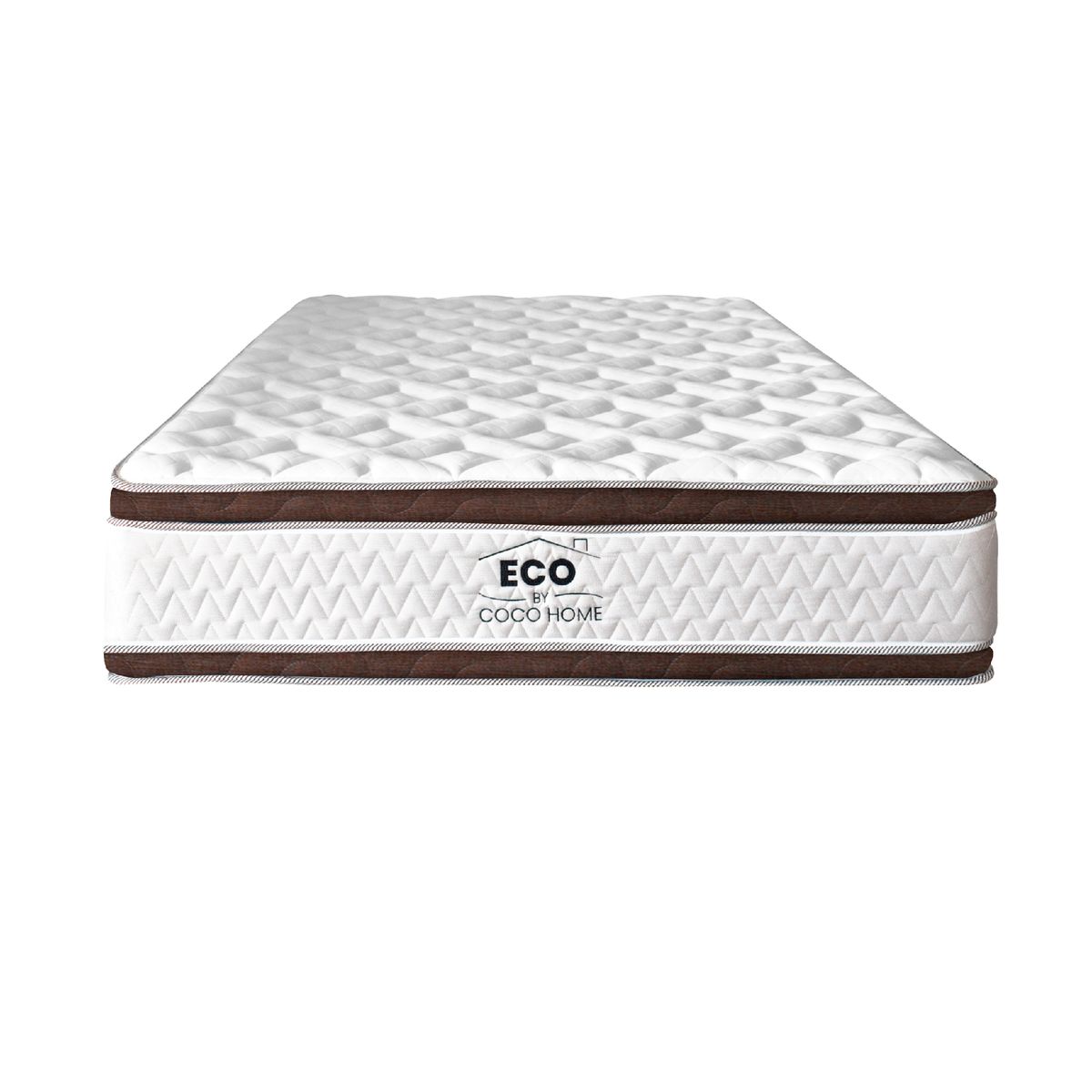 COCO HOME - Colchón Queen Firmeza Media Doble Pillow Ortopédico Resortado Coco ECO 160 190.