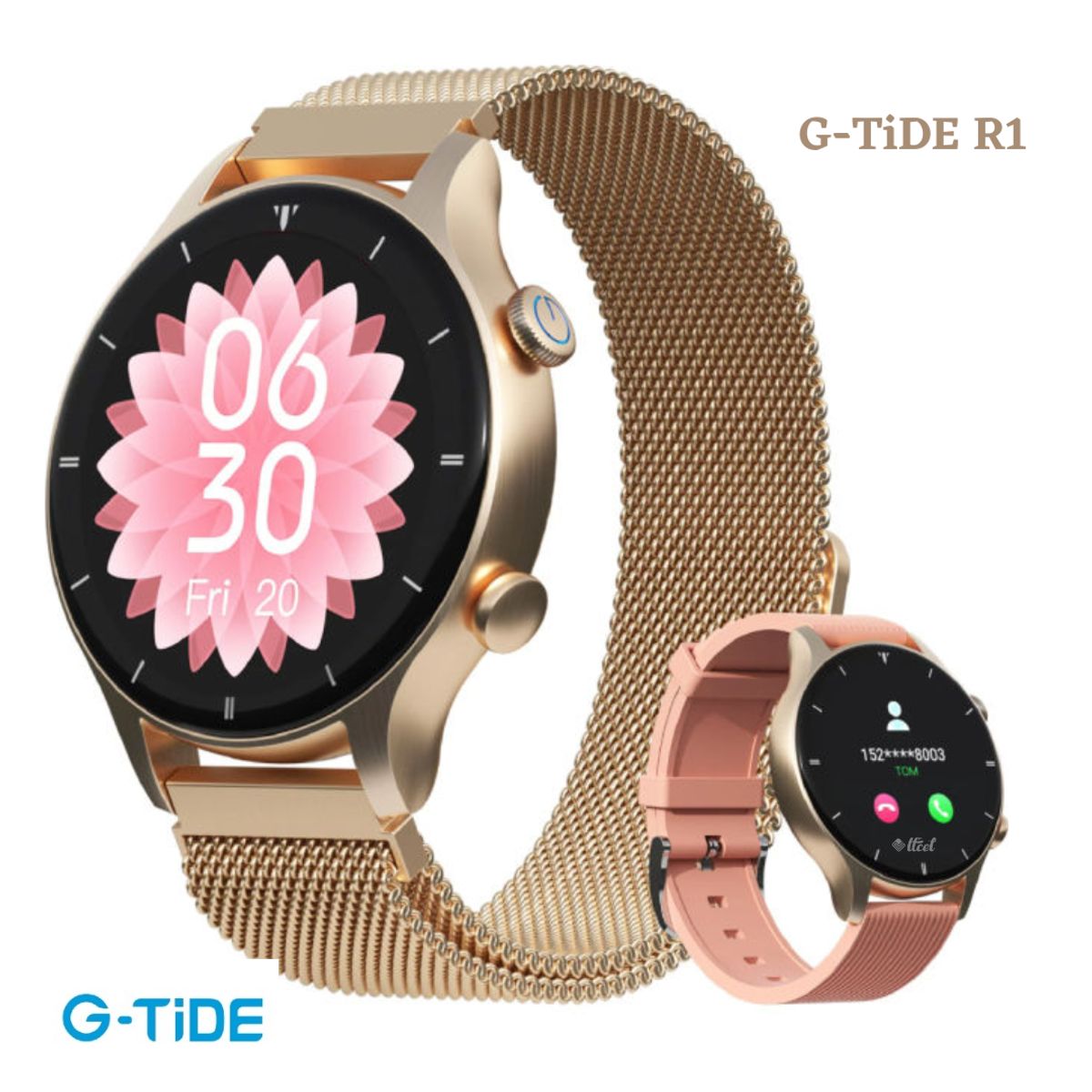 MOBULA - Reloj Inteligente G-TIDE R1 Classic  FHD Dorado
