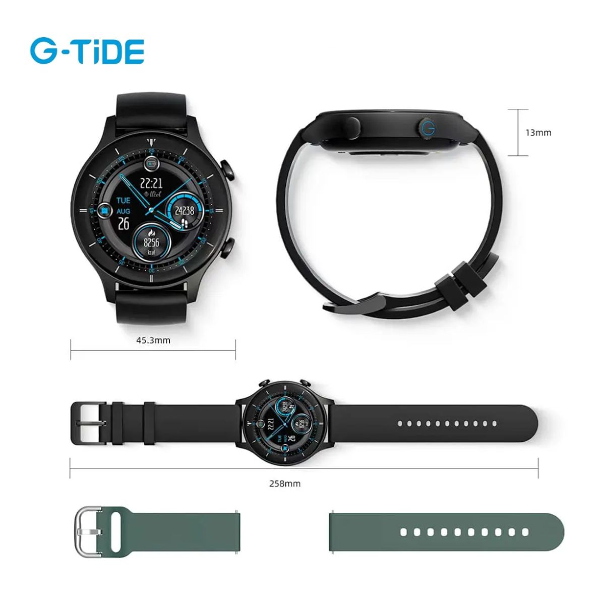 GENERICO - Reloj Inteligente G-TIDE R1 Deportivo  Negro