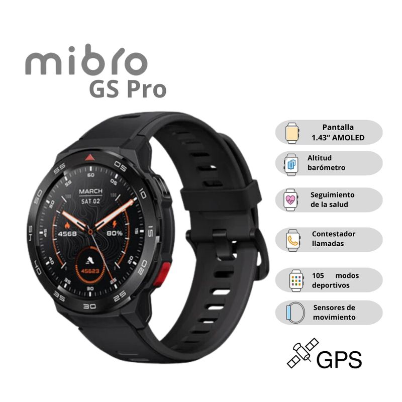MIBRO - Reloj Mibro Watch GS Pro Pantalla AMOLED - Negro