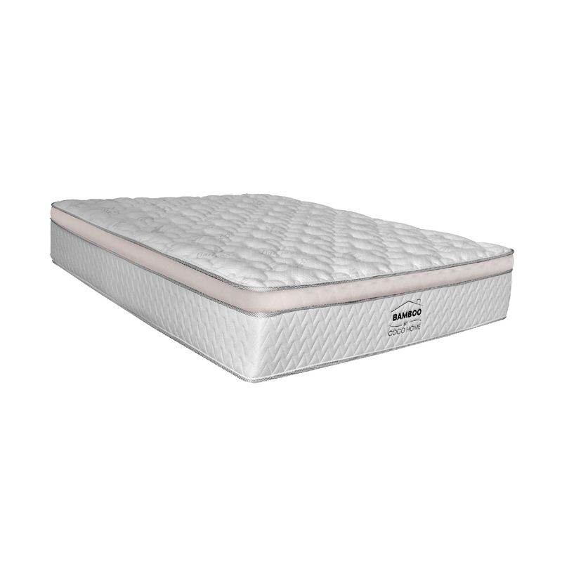 COCO HOME - Colchón Semidoble Firmeza Suave Ortopédico Resortes Pocket One Pillow Euro Coco Bamboo 120 190.