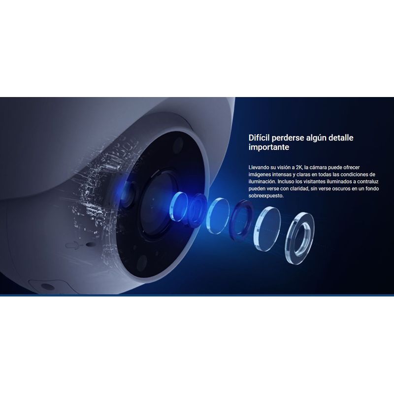 EZVIZ - Cs-h4cámara Domo 2k Smart Visión Nocturna A Color Audioia