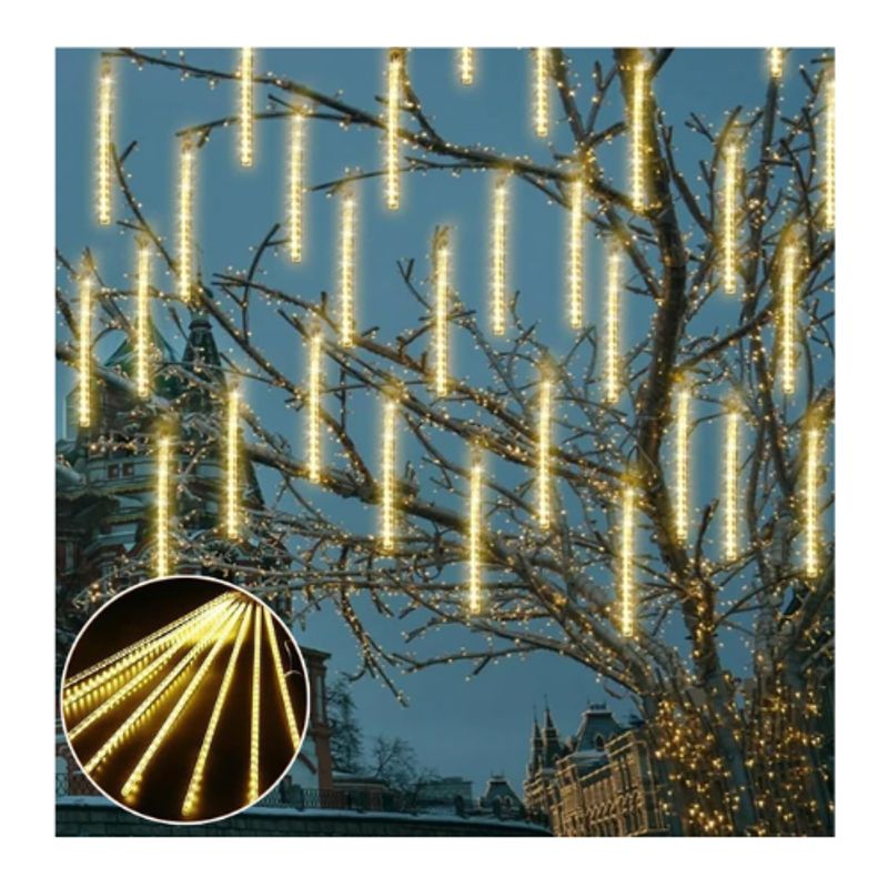 GENERICO - Cortina Luz Led Lluvia De Meteoro 50 Cm Decoración Navidad Calido