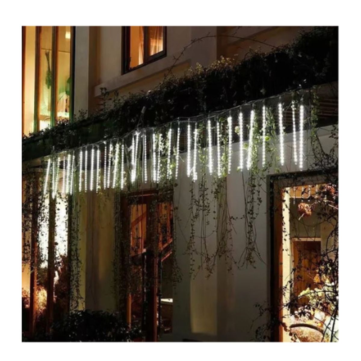 GENERICO - Cortina Luz Led Lluvia De Meteoro 50 Cm Decoración Navidad Blanco