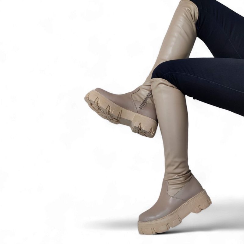 CALZADO CON ALTURA MONSERRATE - Botas en CUERO para Mujer MoreLiber by Monserrate Ref Nirvana Beige