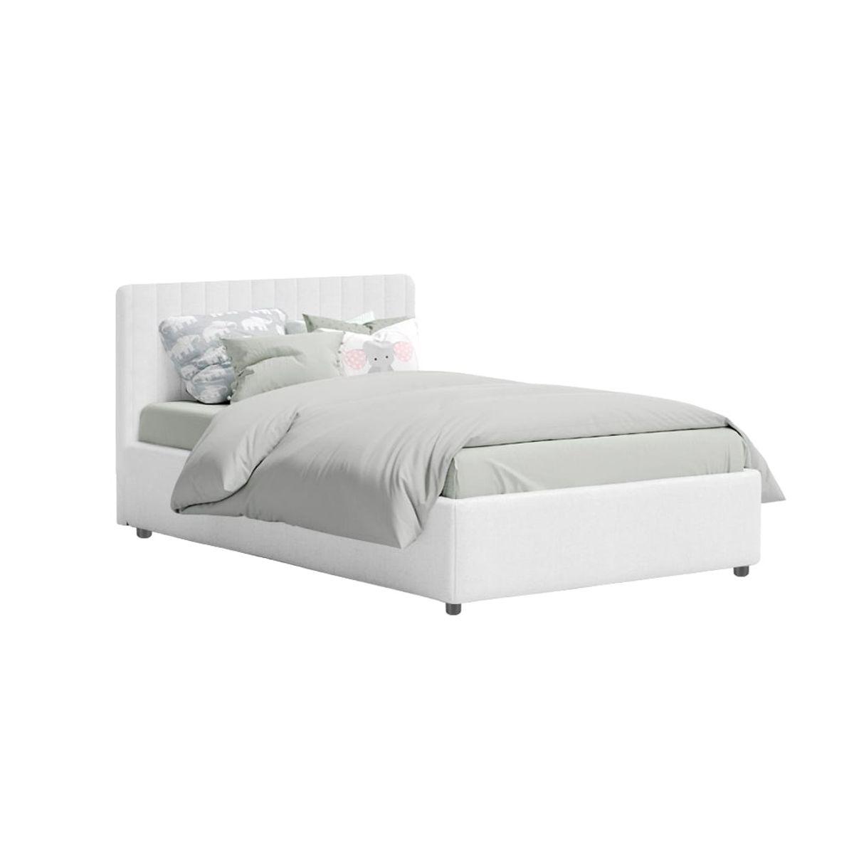 EKONOMODO COLOMBIA - Colchon Sencillo + Base Cama Baul + Espaldar Infantil Blanco 100X190