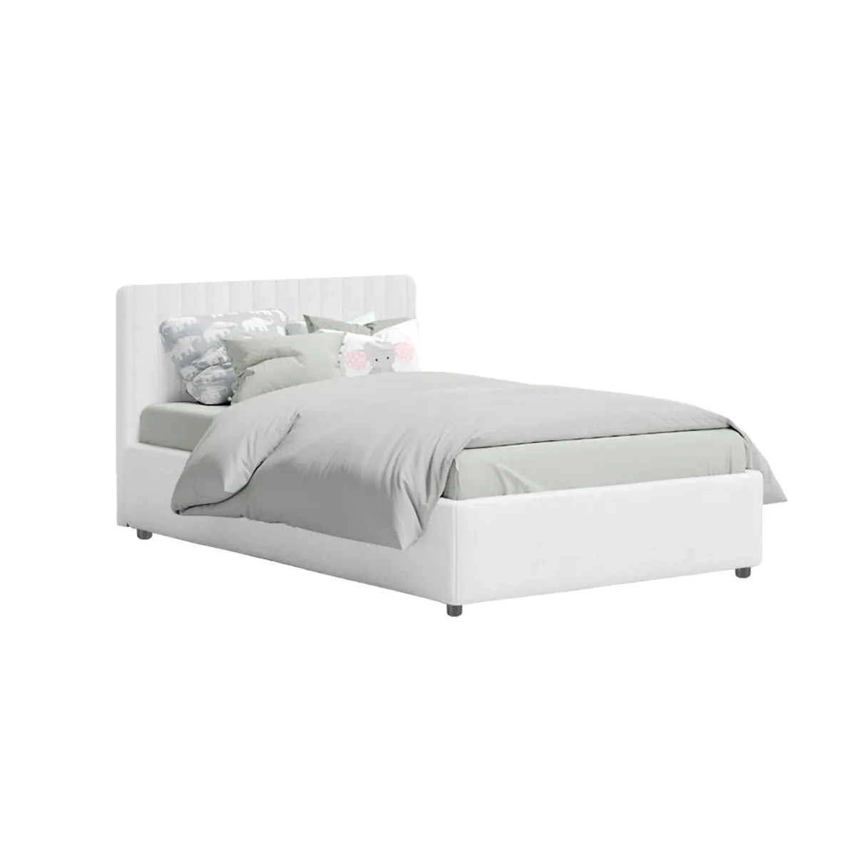 EKONOMODO COLOMBIA - Colchon Sencillo + Base Cama Baul + Espaldar Infantil Blanco 100X190