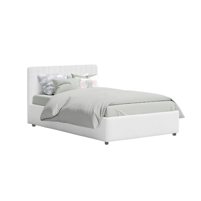 EKONOMODO COLOMBIA - Colchon Sencillo + Base cama Baul + Espaldar infantil Blanco 100x190