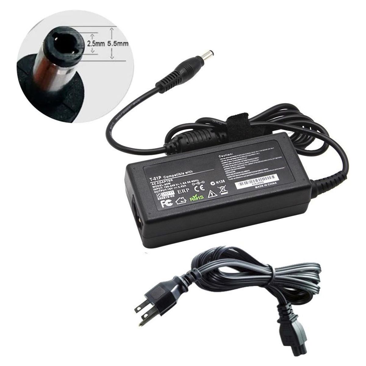 JALTECH - Cargador para Toshiba NB105 Series 19v 3.42A 65w Premium