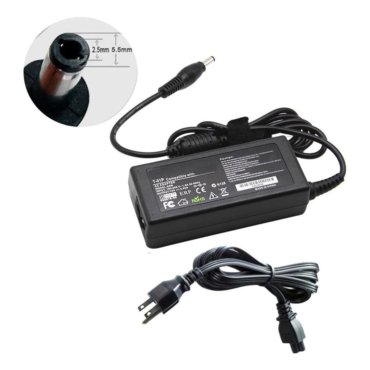 JALTECH - Cargador para Toshiba NB105 Series 19v 3.42A 65w Premium