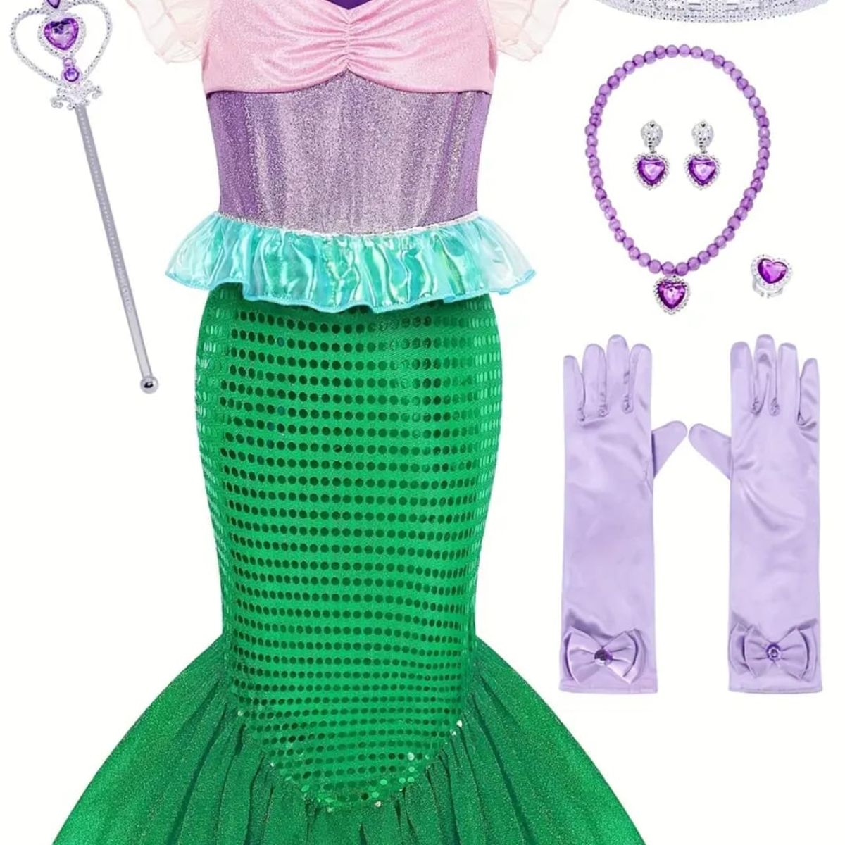 GENERICO - Disfraz sirena niña talla 8-10 disfraz