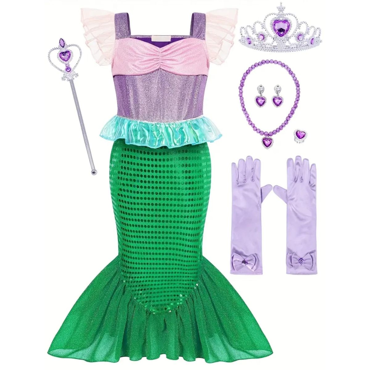 GENERICO - Disfraz sirena niña talla 8-10 disfraz