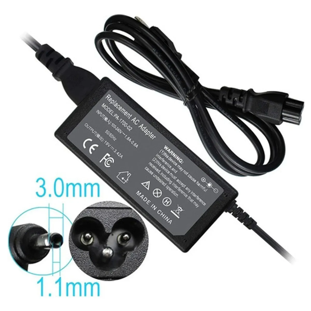 JALTECH - Cargador para Acer 3 A314-22G 19v 2.37A 3.42A Premium