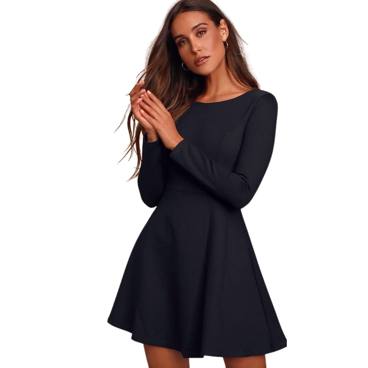 NEGRELI - VESTIDO CASUAL DE MUJER MANGA LARGA REF-1036