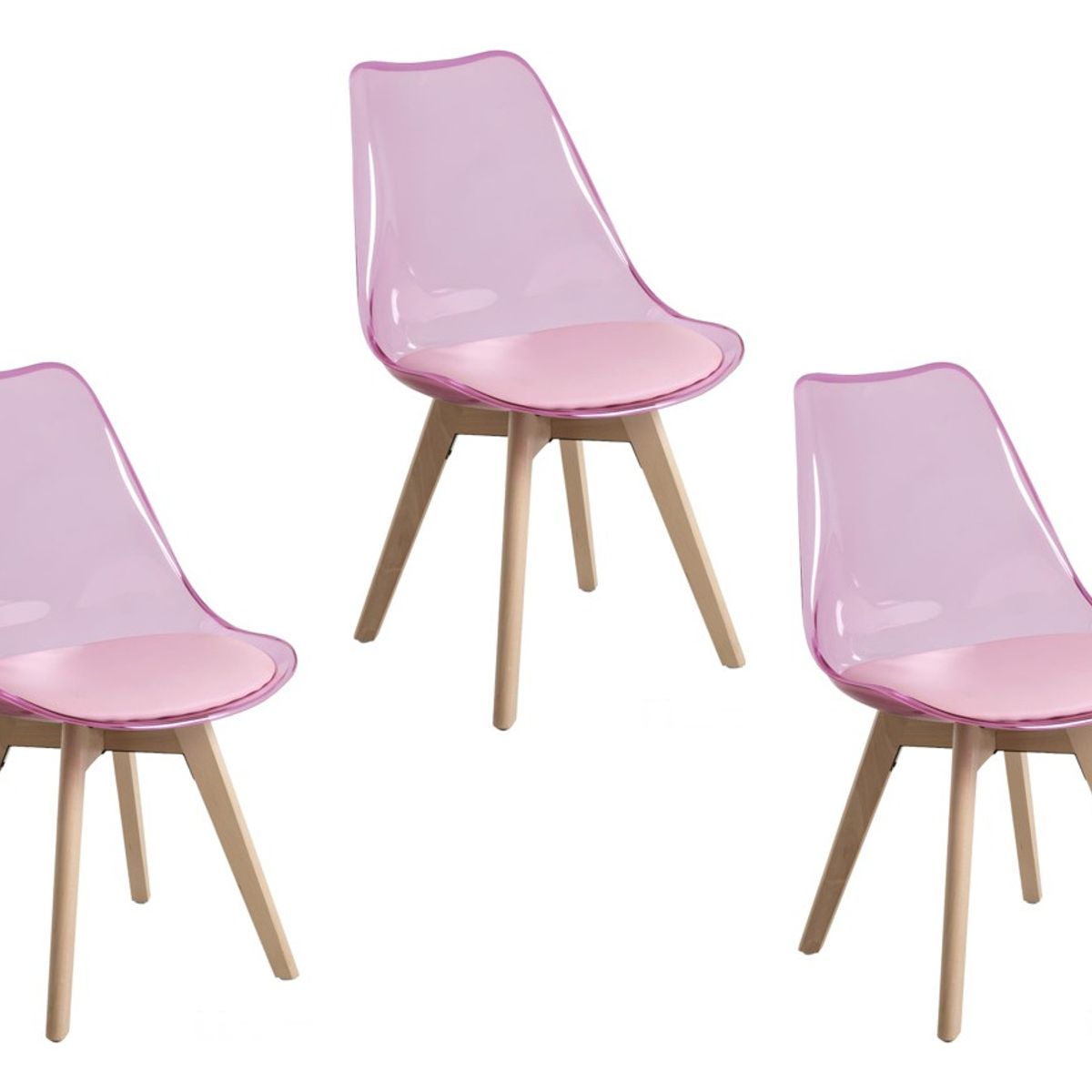 MOBLIHOUSE - Set X3 Sillas Moblihouse Eames Transparente