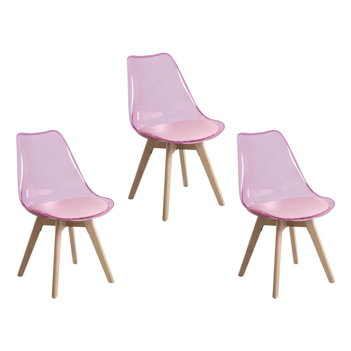 MOBLIHOUSE - Set X3 Sillas Moblihouse Eames Transparente