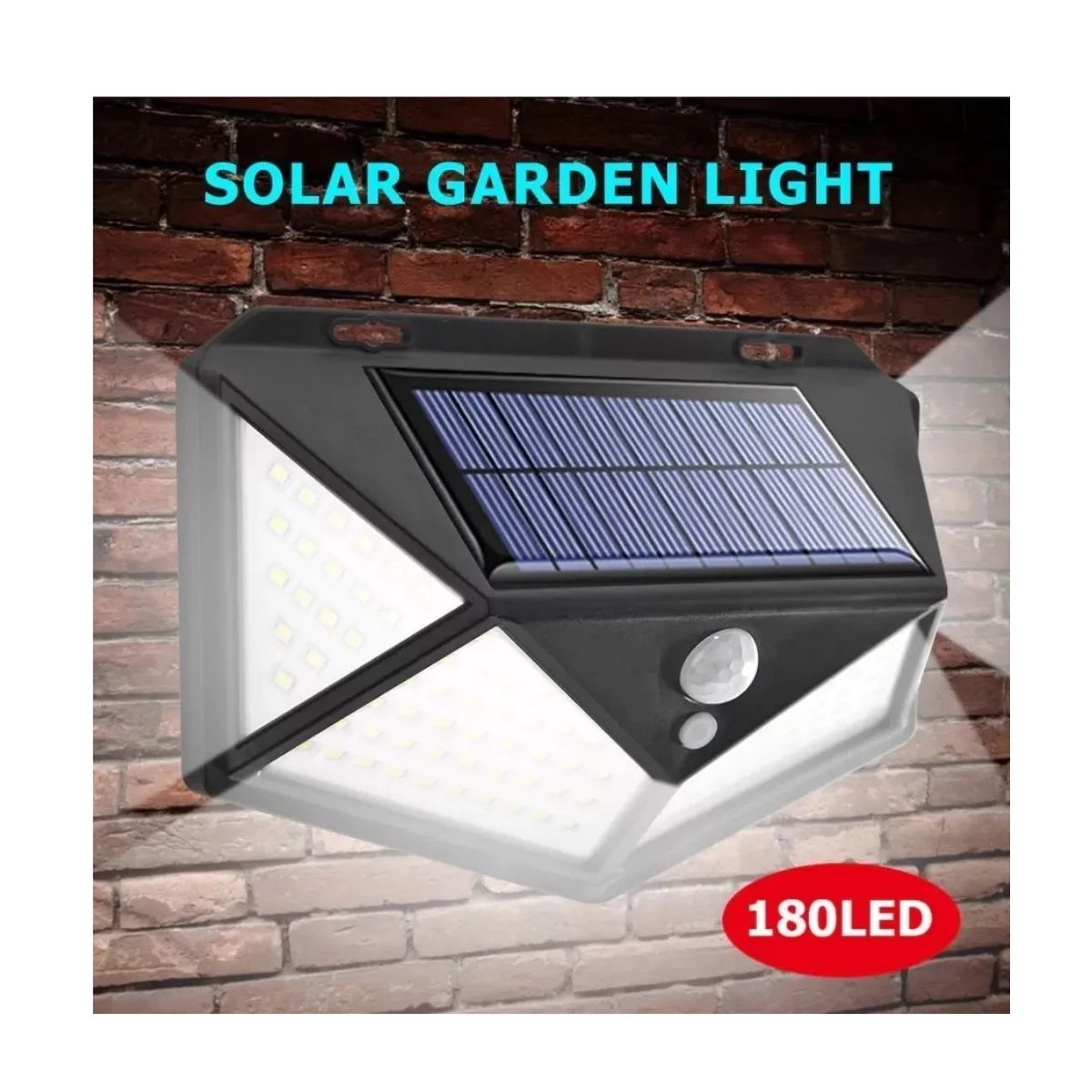 GENERICO - Lampara Solar 180 Luces Led 900 Lm Sensor De Movimiento 5.5v