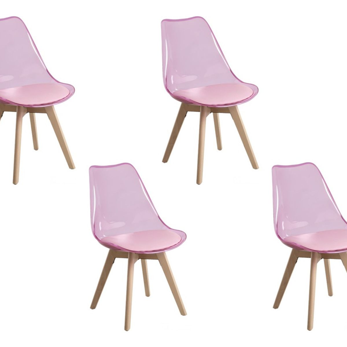 MOBLIHOUSE - Set X4 Sillas Moblihouse Eames Transparente Extra Firme