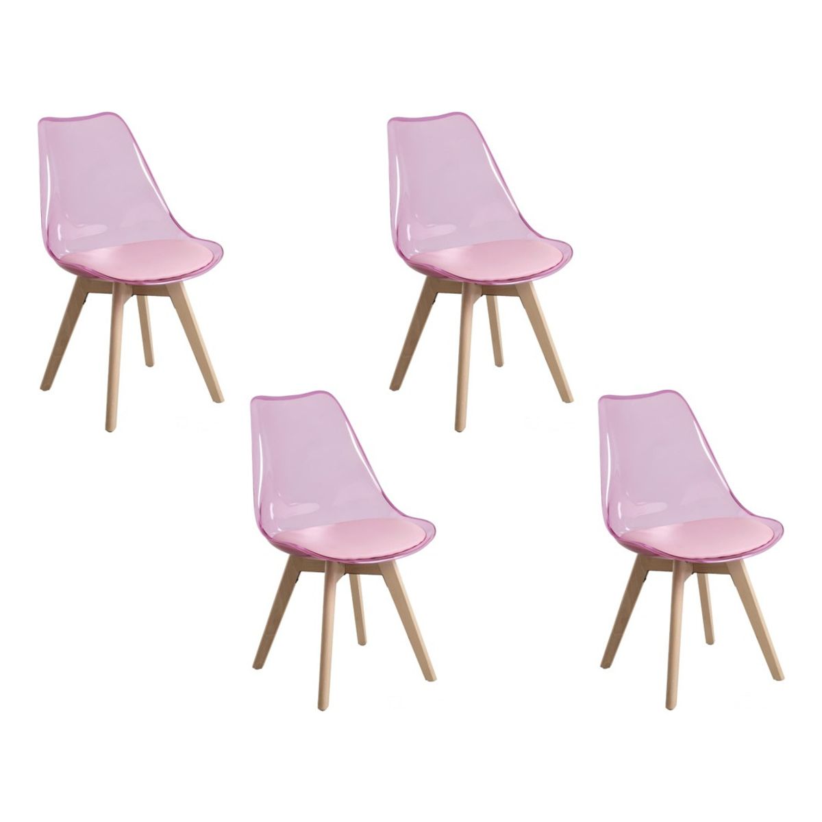 MOBLIHOUSE - Set X4 Sillas Moblihouse Eames Transparente Extra Firme