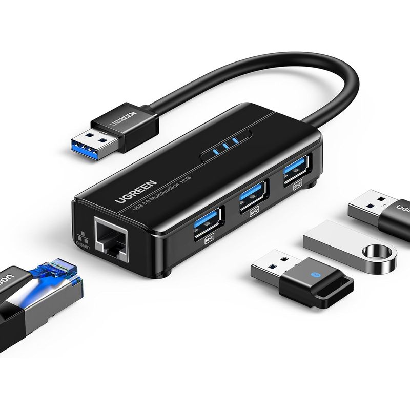 UGREEN - Hub USB 30 con Adaptador Ethernet Gigabit