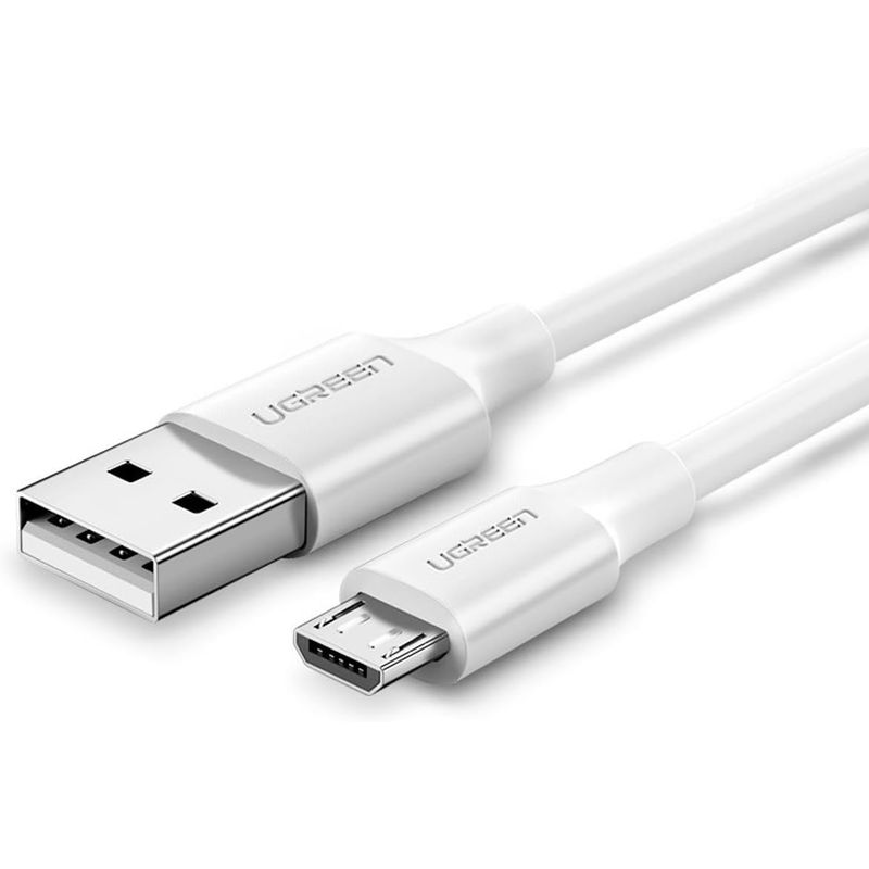 UGREEN - Cable USB 20 A a Micro USB 15m con Revestimiento de Níquel Blanco