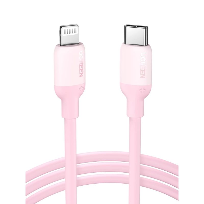 UGREEN - Cable USB-C a Lightning de Silicona 1m Rosa