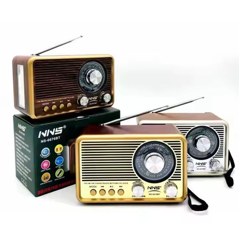 GENERICO - RADIO PARLANTE ANTIGUO ESTILO VINTAGE NS-6676BT