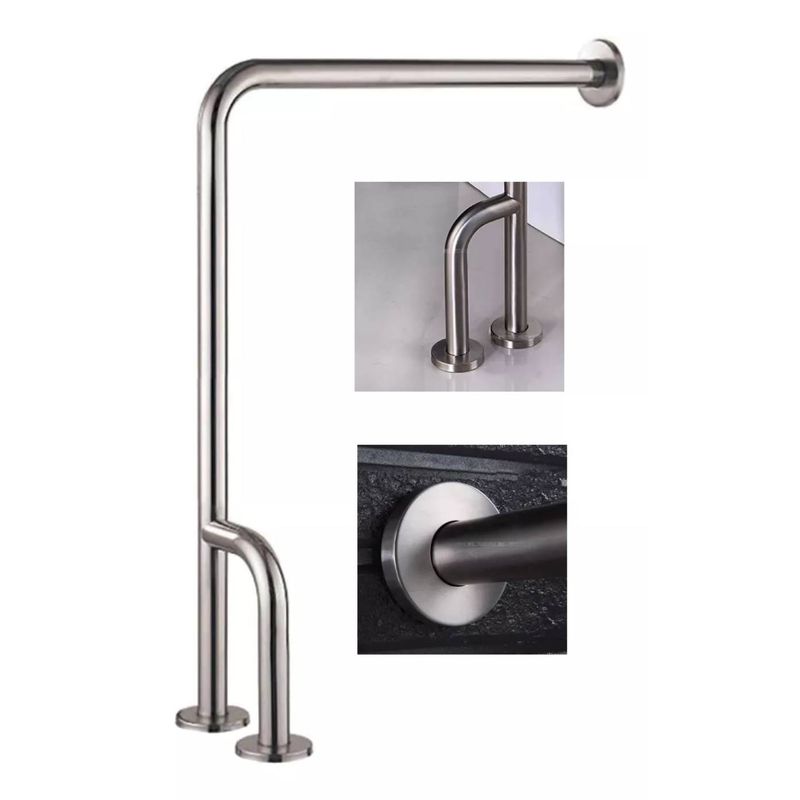 GENERICO - Barra Seguridad Piso A Pared Acero Inoxidable 304 Dm 1 1/4